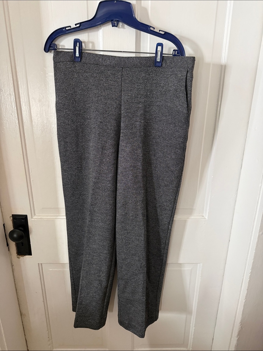 Alfred Dunner Black & Gray Textured Ponte Pants